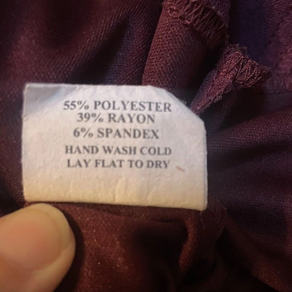 VTG Ruby Rox Y2K Burgundy Knit Empire Waist Babydoll Mini Dress Tie Sz S Gilmore - Picture 6 of 10